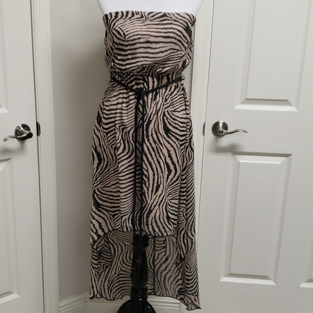 Animal Print Strapless Dress